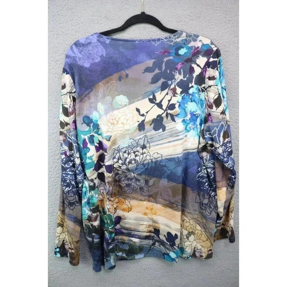 Chico's Long Sleeve Colorful Floral Tunic Top-Size 3 or X-Large - Picture 6 of 7
